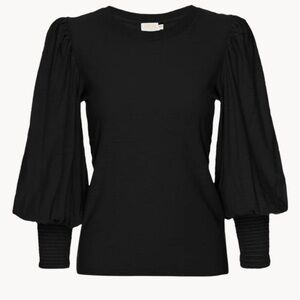 Nation LTD Black Puff Sleeve - Loren Tee - Med